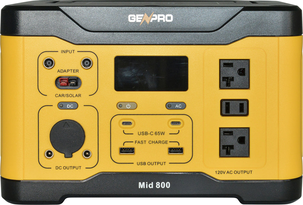 Genpro 800 - Compact Portable Power Station 800W 891.7Wh AC DC USB Wireless Charging Fast Recharge Lightweight & Reliable