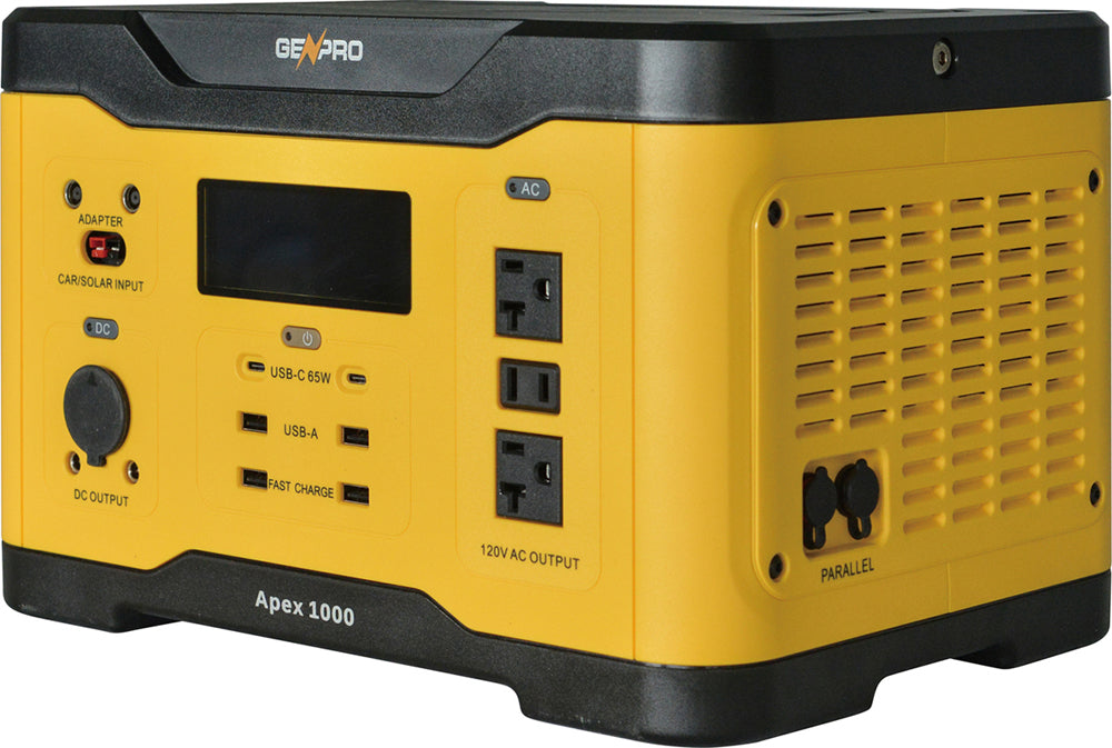 GenPro 1000 - High-Capacity Portable Power Station 1000W 1019Wh AC DC USB Wireless Charging Fast Recharge Lightweight & Reliable