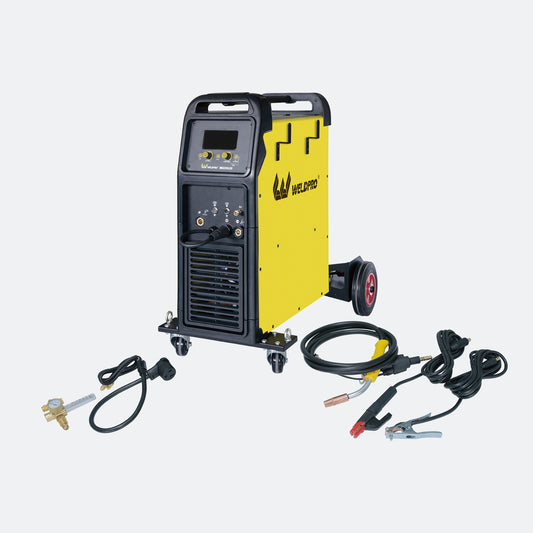 Weldpro MIG250LCD performing high-quality welds on steel and aluminum